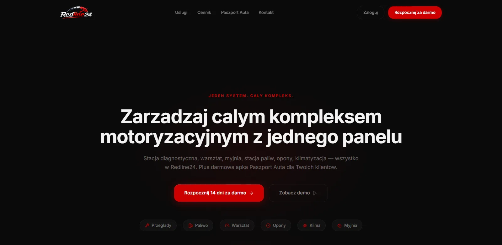 Przykład panelu aplikacji branżowej