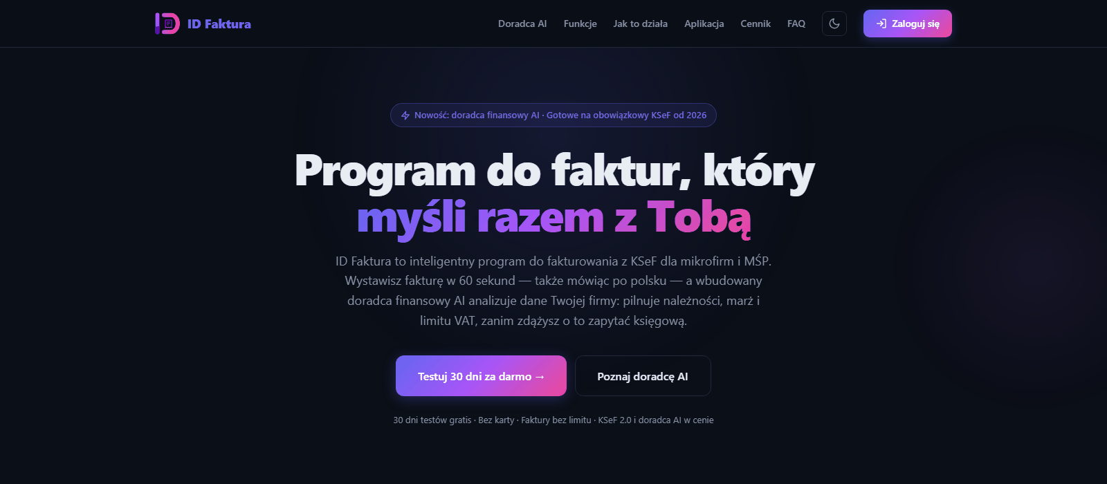 ID Faktura — program do faktur, który myśli razem z Tobą (KSeF, magazyn, doradca AI)